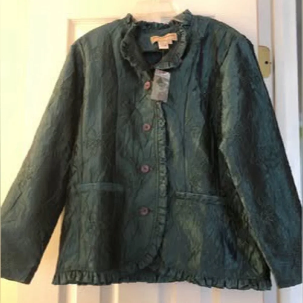 Norm Thompson Greenish Blue Blazer Classic Style - Picture 1 of 3